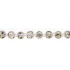 Bead, glass 1pkg8, transparent black and gold, 12mm round with crackle finish and hand-painted spiral. image number 1