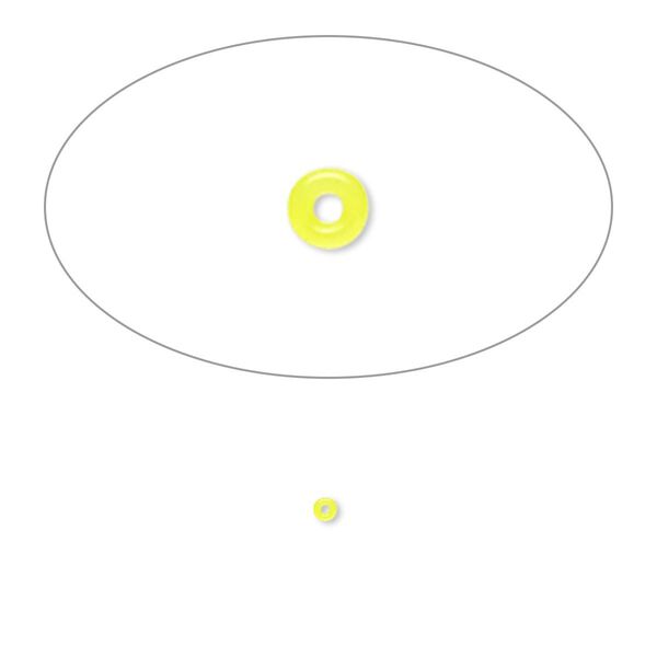 Component, Oh! Ring™, silicone, neon yellow, 1.5mm round with 0.5mm hole. Sold per pkg of 1,000. image number 0