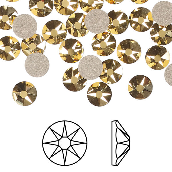 Flat back 1pkg144 crystal aurum foil back, Crystal Passions® 6.32-6.5mm rose round SS30 2088 image number 0