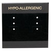 Earring card, flocked plastic, black and gold, 2x2-inch square with "HYPO-ALLERGENIC." Sold per pkg of 100. image number 0