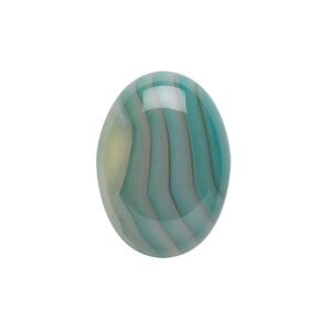 Striped green agate 1pkg1, calibrated oval cab 25x18mm