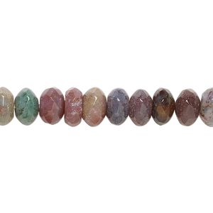 Fancy jasper 1pkg1, faceted rondelle bead natural 15.5-16 inch 8x5mm