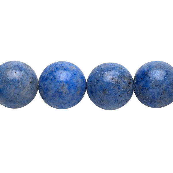 Bead, denim lapis (natural), 12mm round, C grade, Mohs hardness 5 to 6. Sold per 15-1/2" to 16" strand. image number 0