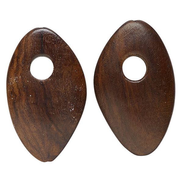 Focal, mango wood, 54x32mm-53x30mm overall. Sold per pkg of 2. image number 0