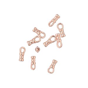 Crimp end, JBB Findings, copper-plated brass, 4x2.5mm tube with loop, 1.2mm inside diameter. Sold per pkg of 10.