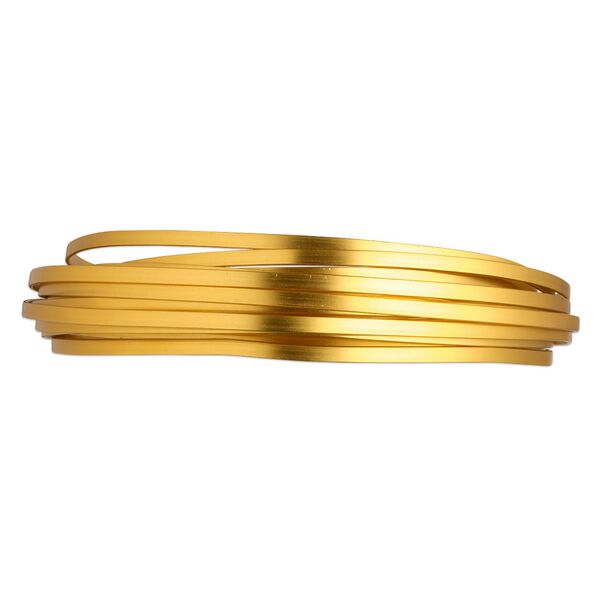 Wire, anodized aluminum, gold, 3.5x1mm flat, 16 gauge. Sold per pkg of 18 feet. image number 0