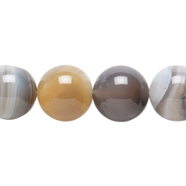 Botswana agate 1pkg1, round bead natural B grade, 15.5-16 inch 14mm image number 0