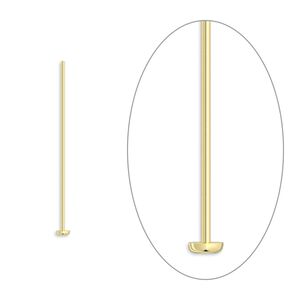 Head pin, 14Kt gold-filled, 1 inch, 24 gauge. Sold per pkg of 25.