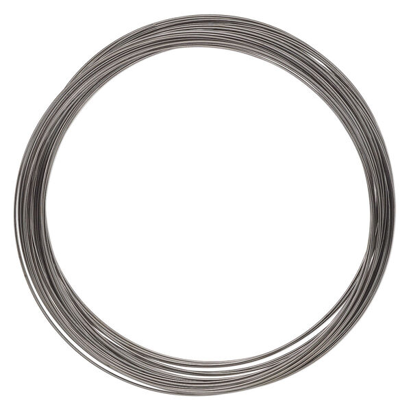 Memory wire, gunmetal-plated high carbon steel, 3-5/8 inch necklace, 0.7mm thick. Sold per 1-ounce pkg, approximately 29 loops. image number 0