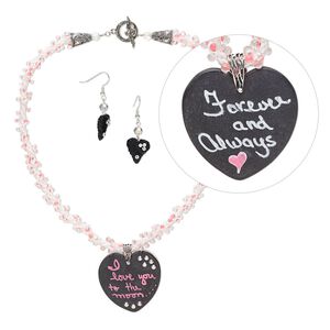 Necklace and earring set, One of a Kind Jewelry, 19-1/2 inch necklace. Only one available.