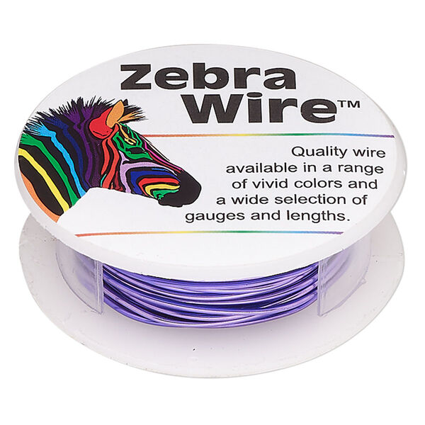 Wire, Zebra Wire™, color-coated copper, violet, 18 gauge. Sold per 10-yard spool. image number 0