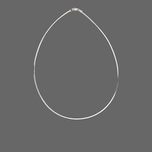 Chain 1pkg1 sterling silver omega, 1.8mm hexagon / lobster claw clasp, 16 inch