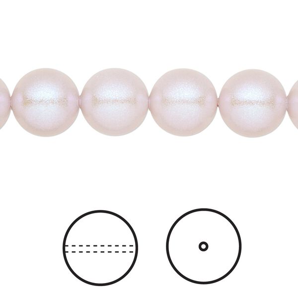 Pearl 25pk iridescent dreamy rose, Crystal Passions® 10mm round 5810 image number 0