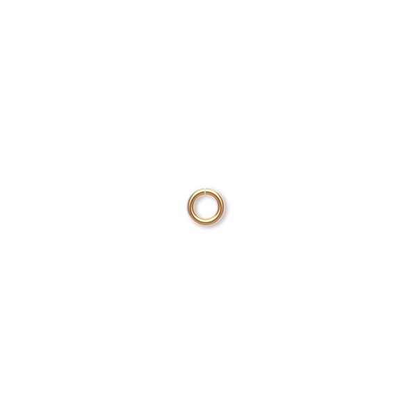 Jump ring, gold-plated brass, 4mm round, 2.4mm inside diameter, 20 gauge. Sold per pkg of 100. image number 0