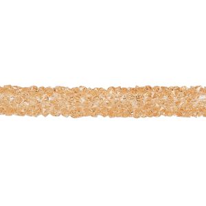 Tube, PVC plastic and glass rhinestone, transparent champagne, 6-7mm wide. Sold per 8-inch section.