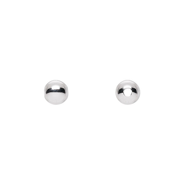 Bead, sterling silver, 6mm seamless round. Sold per pkg of 1,000. image number 0