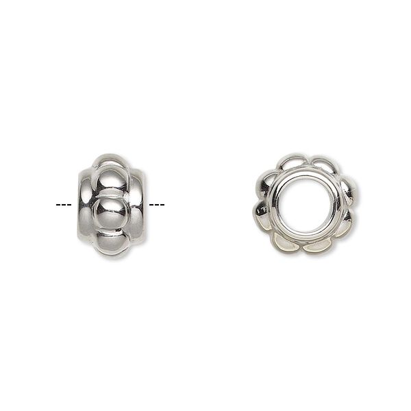 Bead, stainless steel, 11x7.5mm bumpy rondelle. Sold per pkg of 2. image number 0