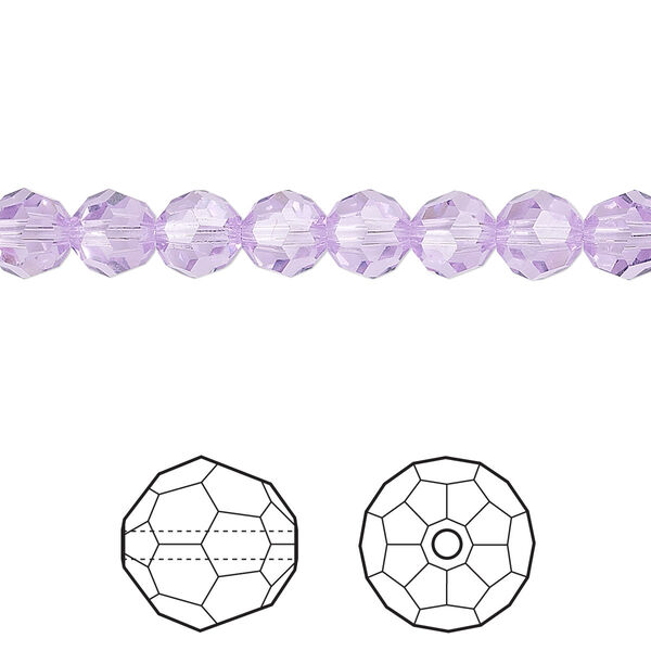 Bead 12pk violet, Crystal Passions® 6mm round 5000 image number 0