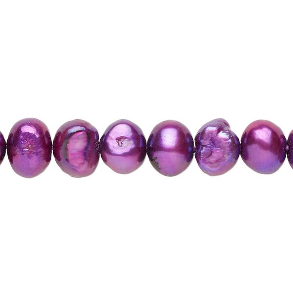 Freshwater pearl 1pkg1, flat-sided potato, 15 inch elderberry 7-8mm cultured image number 0