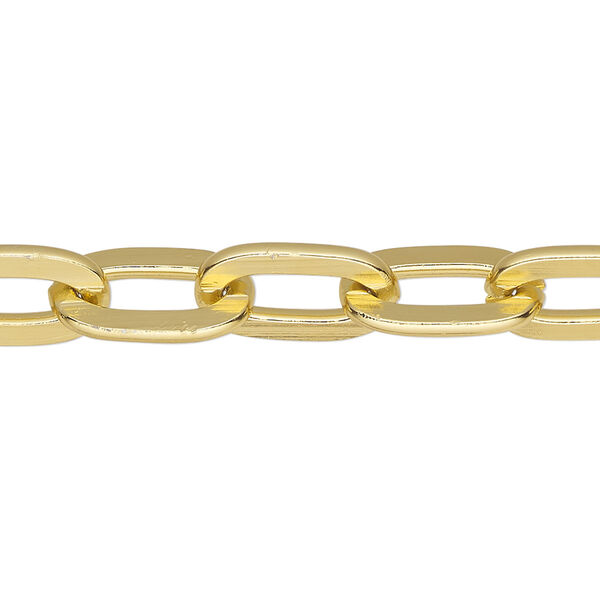 Chain, anodized aluminum, gold, 9mm flat cable. Sold per pkg of 5 feet. image number 0