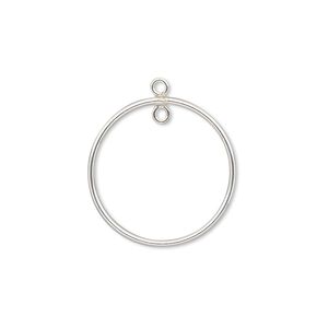 Drop, sterling silver-filled, 20mm open round with loop. Sold per pkg of 2.