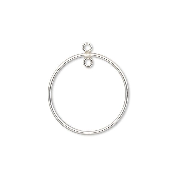 Drop, sterling silver-filled, 20mm open round with loop. Sold per pkg of 2. image number 0