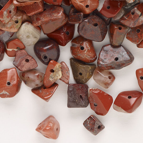 Brecciated jasper 1pkg1, top-drilled / center-drilled chip bead natural B- grade, 100g medium image number 0