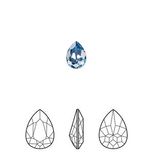 Fancy stone 180pk ice blue foil back, Swarovski® ReCreated™ 8x6mm pear 4320