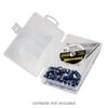 Organizer box, The Beadery®, 1pkg1, plastic, clear, 6-1/3 x 6-2/3 x 1 inches with 2 fixed compartments (2178). image number 1