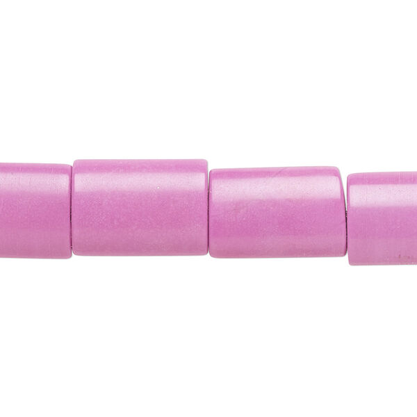 Bead, magnesite (dyed / stabilized), fuchsia, 14x10mm rounded rectangle, C+ grade, Mohs hardness 3-1/2 to 4. Sold per 16-inch strand. image number 0
