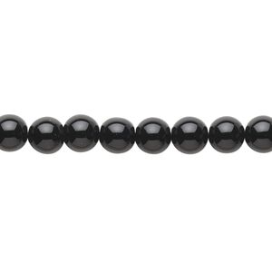 Black agate 1pkg1, round bead 15 inch 5-7mm