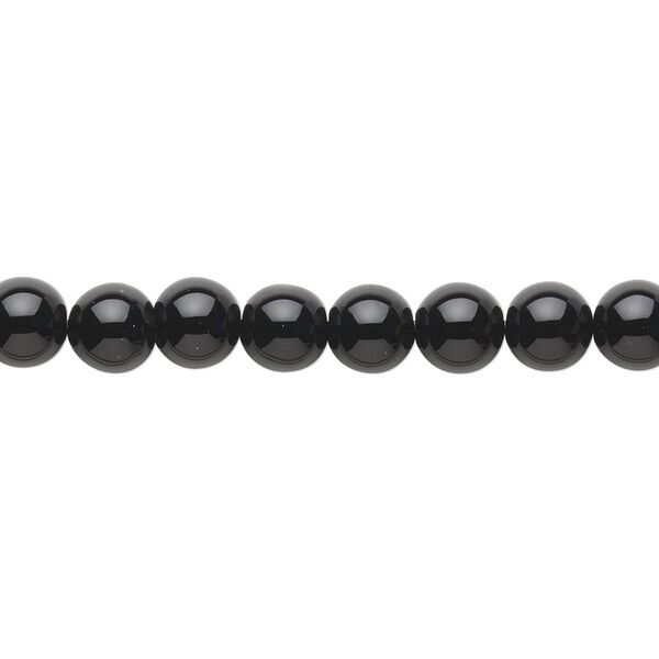 Black agate 1pkg1, round bead 15 inch 5-7mm image number 0