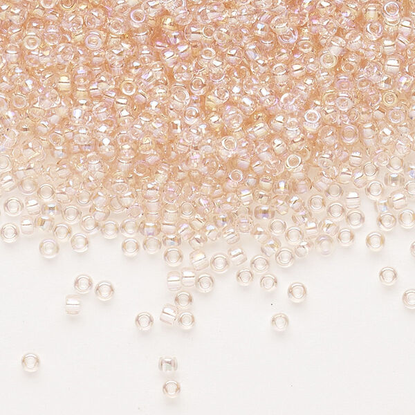 Seed bead, Dyna-Mites™, glass, pkg/40g, #11 round, translucent rainbow cream soda, (9R 11/0 RR). image number 0