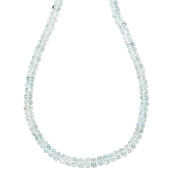 Aquamarine 1pkg1, faceted rondelle bead, 15.5 to 16 inch graduated 6x3mm-7.5x5mm image number 2