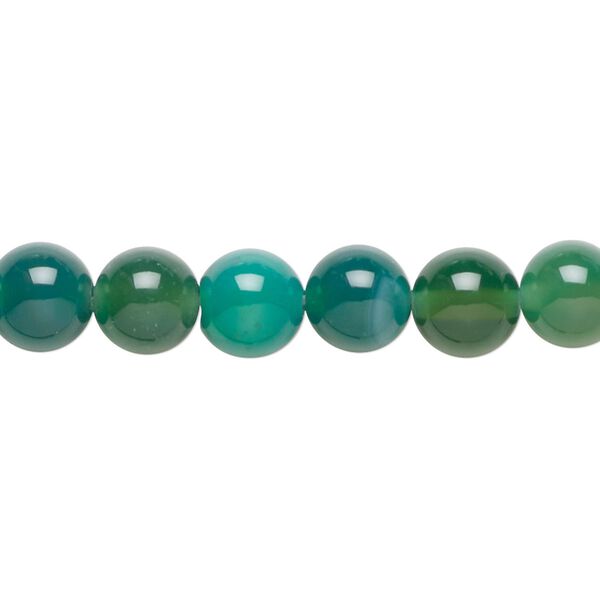 Green agate 1pkg1, round bead 15.5-16 inch 8mm image number 0