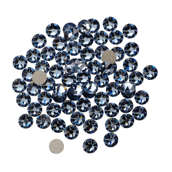 Flat back 144pk denim blue foil back, Crystal Passions® 3-3.2mm rose round SS12 2088 image number 0