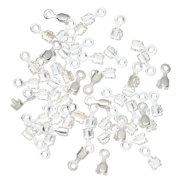 Connector, silver-finished brass, 2.5mm, fits 2mm cupchain. Sold per pkg of 50. image number 0
