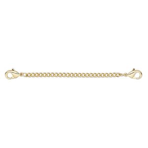 Extender chain 1pkg2 curb, 2.4mm / lobster claw clasps, gold-finished steel / brass 2 inch