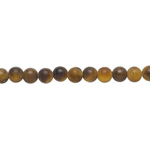 Tigereye 1pkg1, matte round bead natural 8 inch 4mm