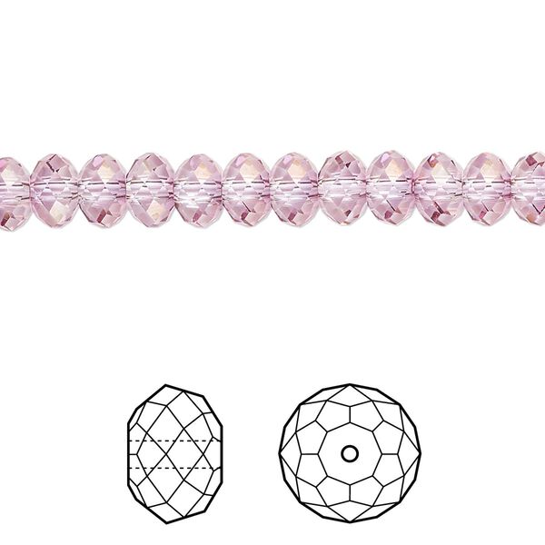 Bead 360pk dark rose, Swarovski® 6x4mm rondelle 5040 image number 0