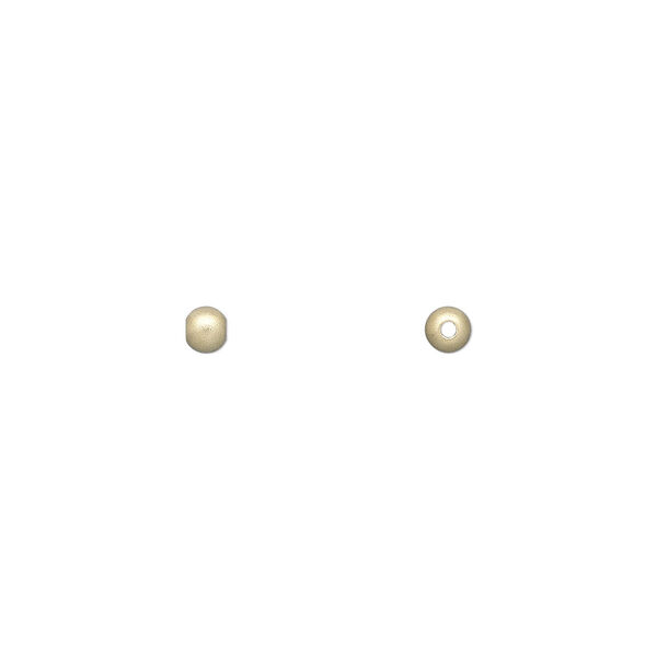 Bead, 14Kt gold-filled, 3mm seamless satin round. Sold per pkg of 20. image number 0