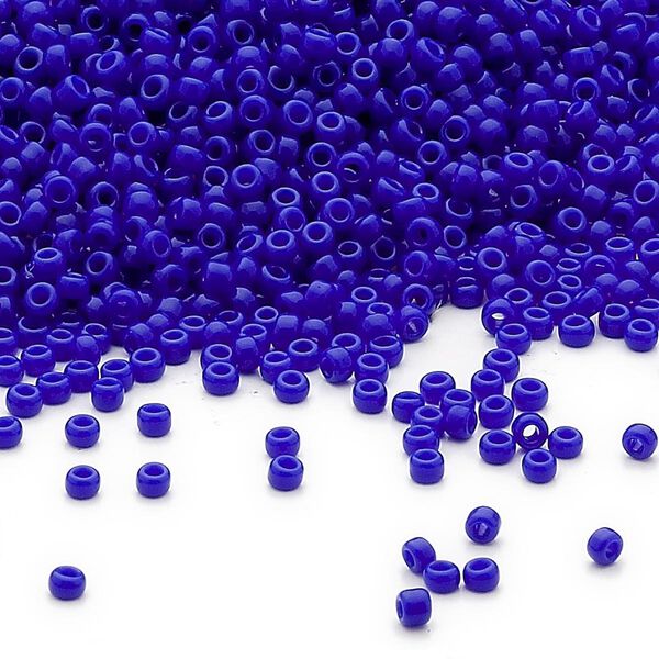 Seed bead, Miyuki, glass, pkg/250g, #15 rocaille, opaque cobalt (RR-414). image number 0