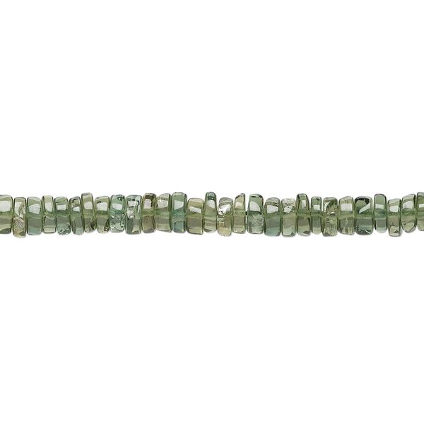 Green apatite 1pkg1, hand-cut rondelle bead natural 8 inch 4x1mm-5x2mm image number 0