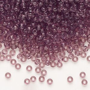 Seed bead, Preciosa Ornela Czech glass, pkg/50g, #8 rocaille, transparent light amethyst, (20010).