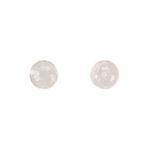 Rose quartz 1pkg2, hand-cut half-drilled faceted round bead natural 8mm