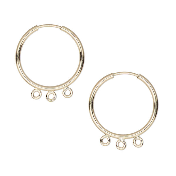 Earring hoop 1pkg2 14Kt gold-filled, 18mm / endless / closed loop, 21 gauge 1 pair image number 0