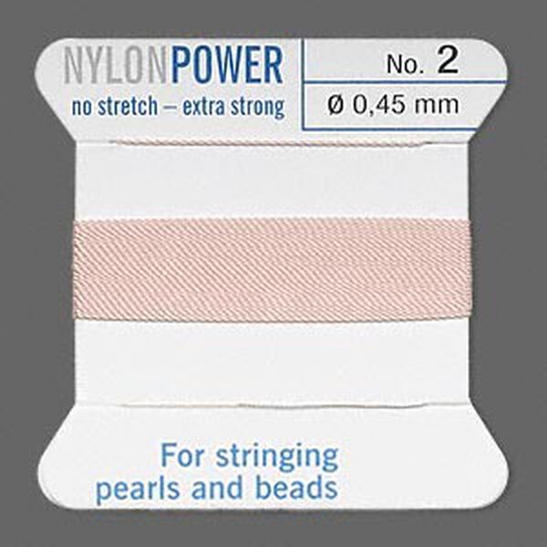 Thread, Griffin, nylon, light pink, size #2. Sold per 2-meter card (approximately 78 inches). image number 0