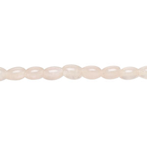 Rose quartz 1pkg1, oval bead natural, 15 inch 5x4mm-7x4mm light