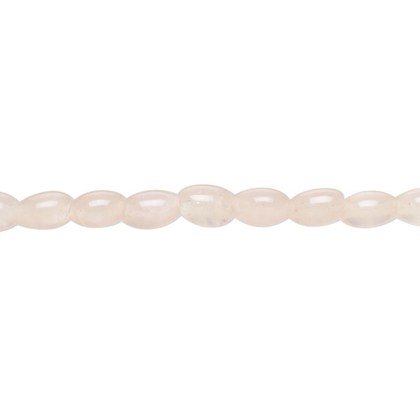 Rose quartz 1pkg1, oval bead natural, 15 inch 5x4mm-7x4mm light image number 0
