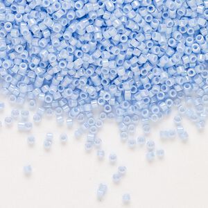 Seed bead, Delica®, glass, pkg/50g, #11 round, opaque rainbow agate blue (DB-1577).